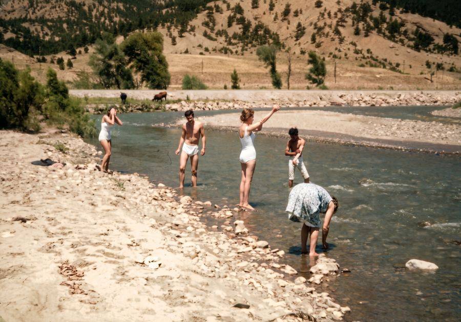 Washing in a mountain stream in the Taurus mountains