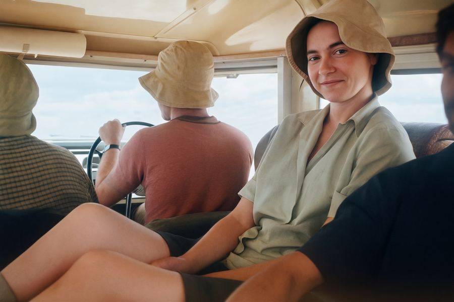Patrick driving — next to him Aunty Hilda — Patricia and Faruq partially visible, Summer 1964